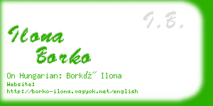 ilona borko business card